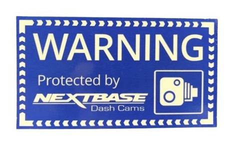 "Protected by Nextbase Dashcam" Window Sticker (90mm x 50mm) - Nextbase Parts